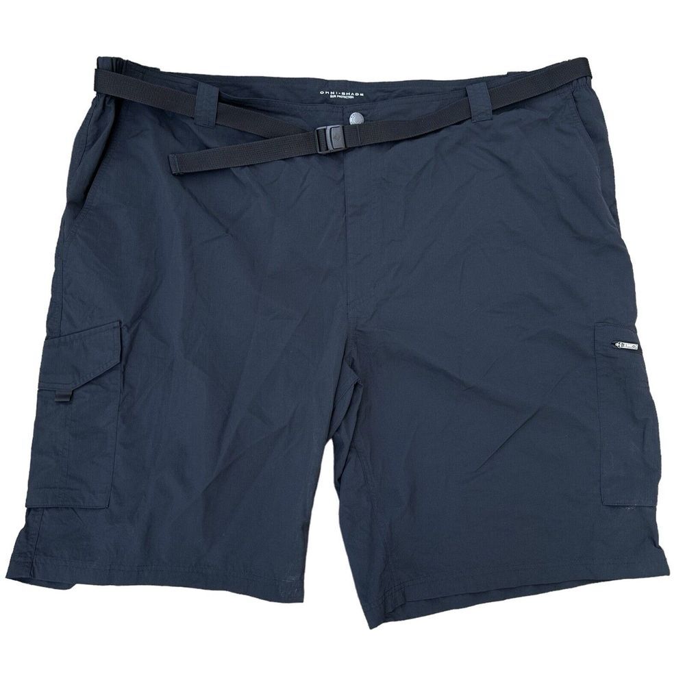 NEW Columbia Men's Size 52 Omni-Shade Black Shorts Belted Sun Protection